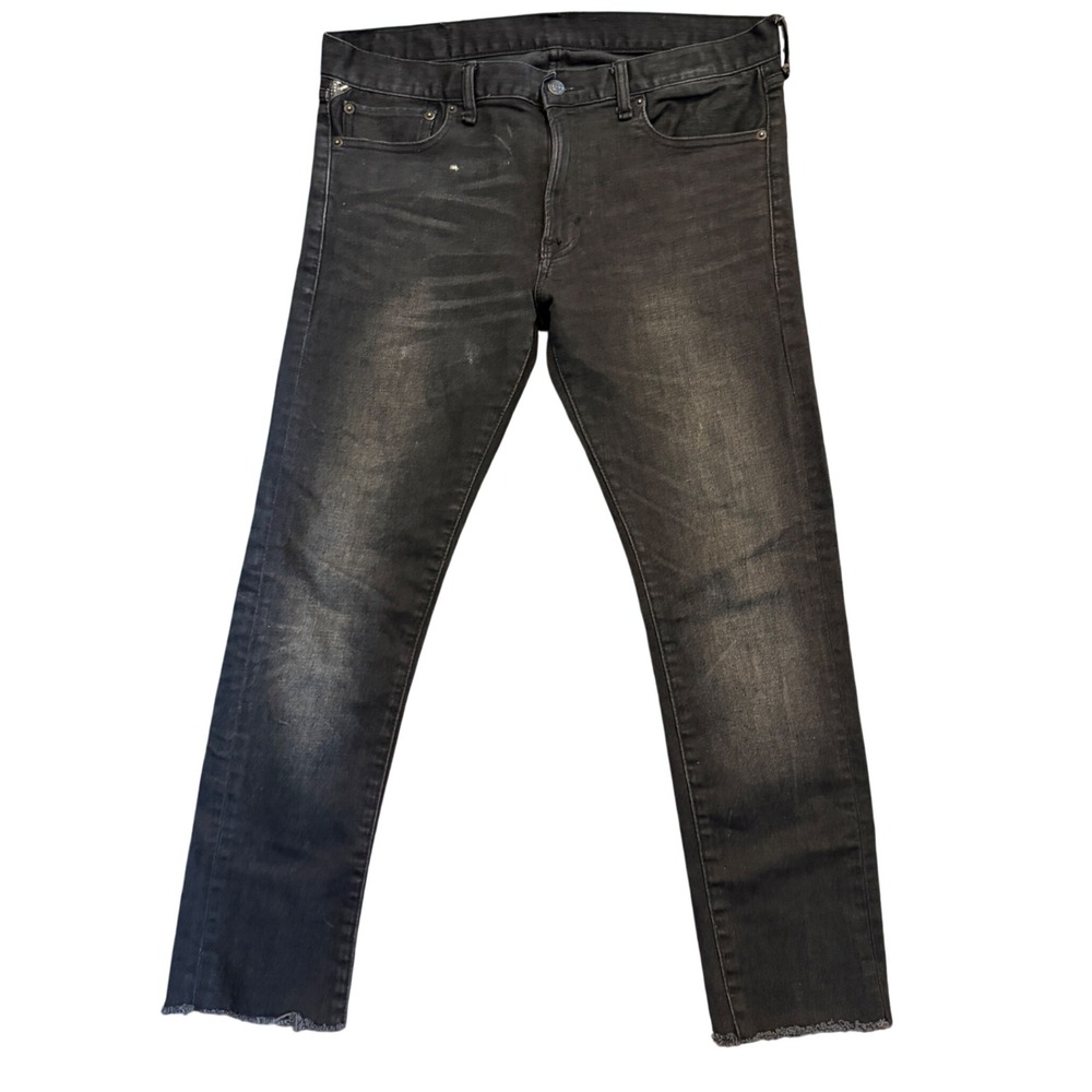 Denim & Supply Ralph Lauren Mens Skinny Jeans Faded Black 32 Distressed